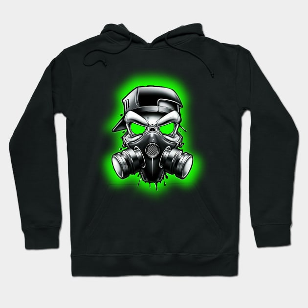 Toxic/Radioactive Skull Gas Mask Hoodie by Taylor'd Designs